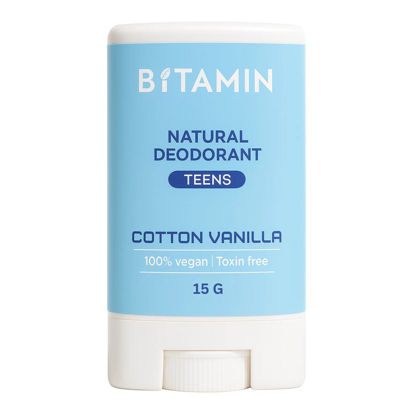 Bitamin Cotton Vanilla Teens Natural Deodorant Roll On Stick
