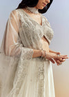 Cream Chinon Lehenga with Net Choli