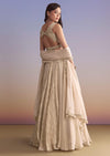 Cream Tissue Silk Bridesmaid Lehenga With Zardosi Embroidery