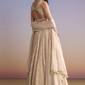 Cream Tissue Silk Bridesmaid Lehenga With Zardosi Embroidery