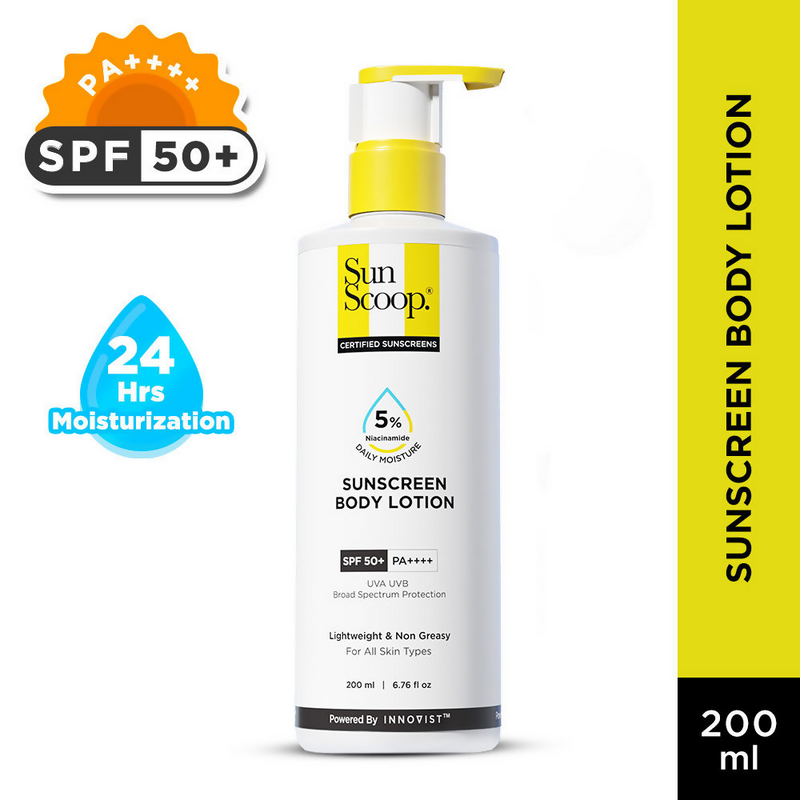 SunScoop 5% Niacinamide Daily Moisture Sunscreen Body Lotion SPF 50+ PA++++