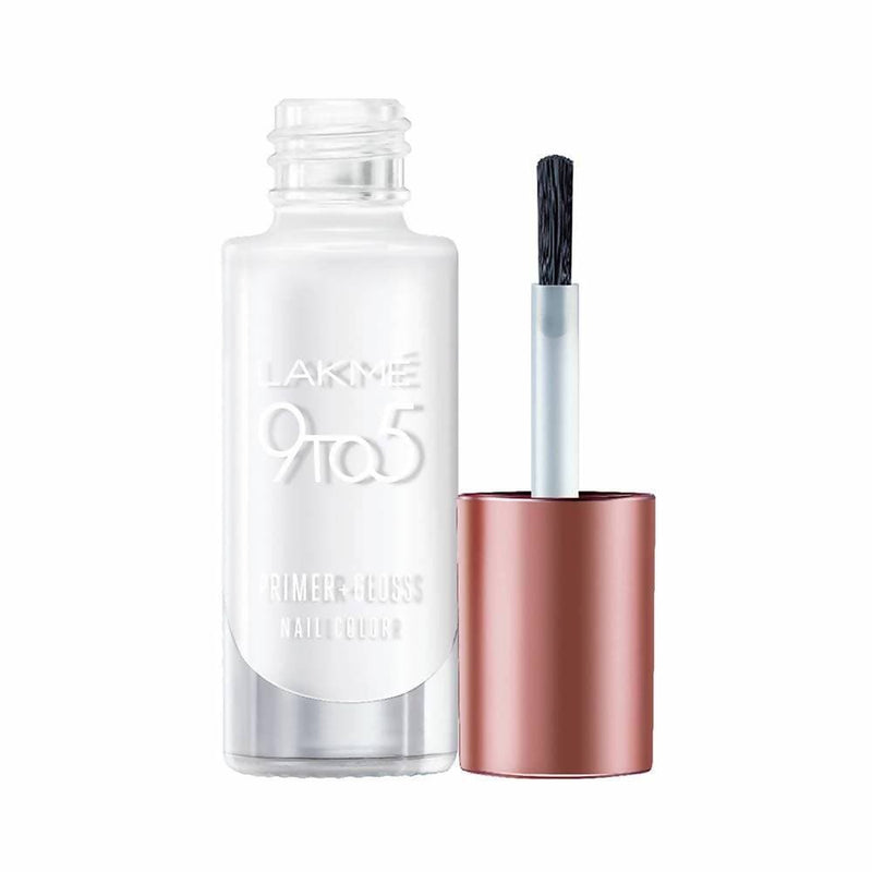 Lakme 9 to 5 Primer + Gloss Nail Polish - Perfect Top Coat for a Flawless Finish