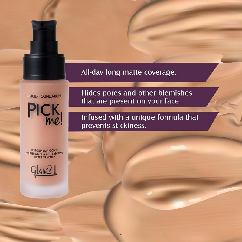 Glam21 Pick Me Matte Foundation - Fudge