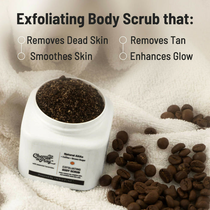 Chemist At Play Exfoliating Body Scrub + Brightening Boost Vitamin C Face Wash Combo