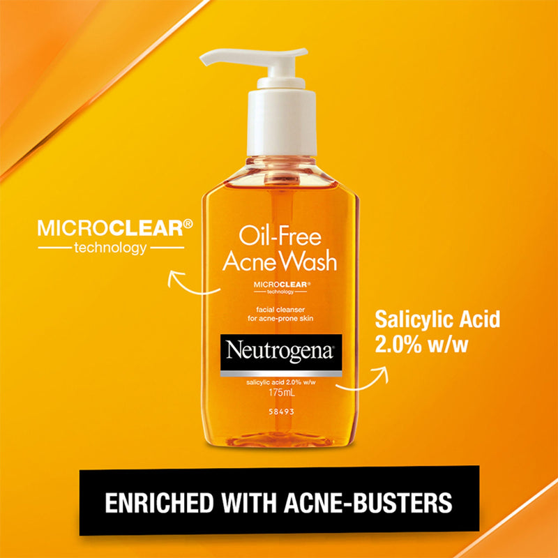 Neutrogena Monsoon Bestseller Duo - Oil-Free Acne Wash + Face Moisturizer For Supercharged Hydration