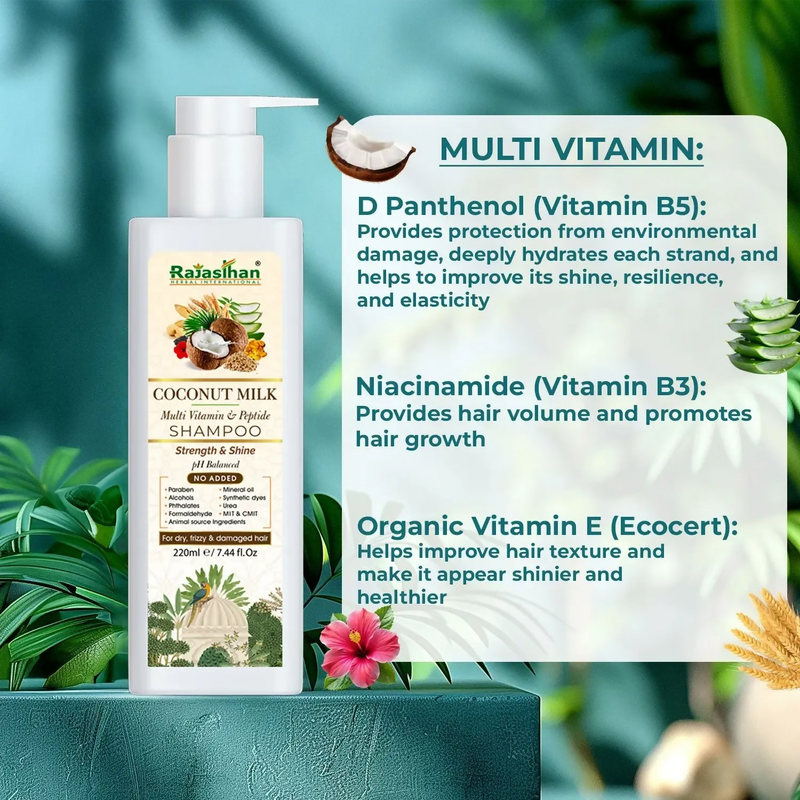 Rajasthan Herbals Coconut Milk Multi Vitamin & Peptide Shampoo