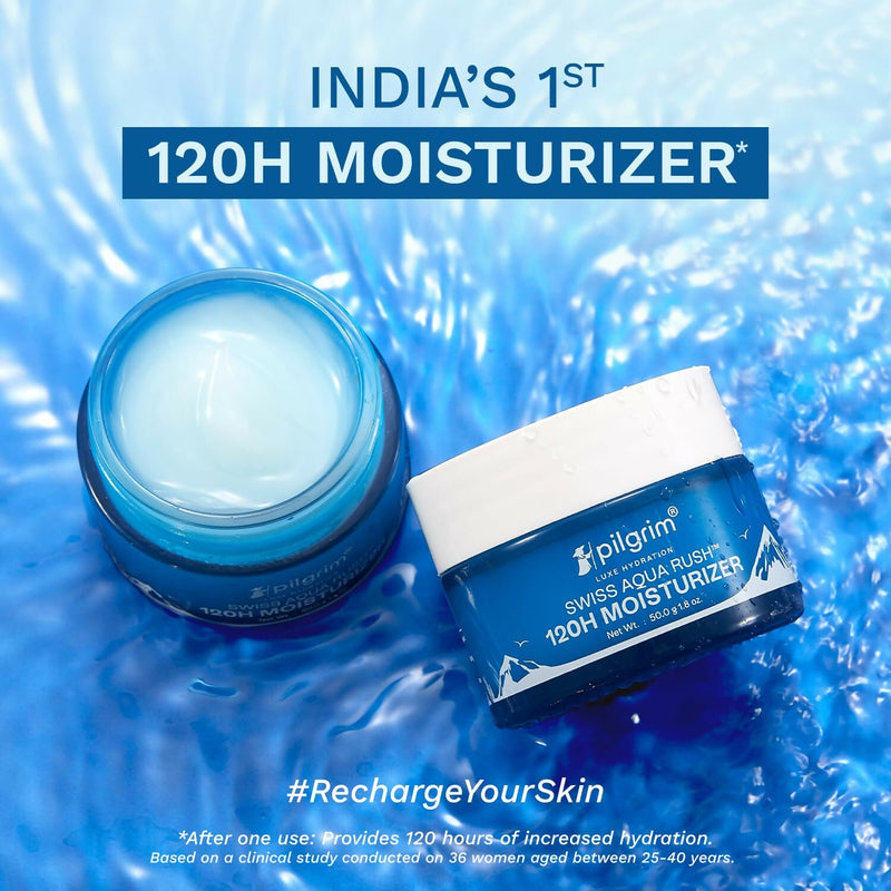 Pilgrim Swiss Aqua Rush 120H Moisturizer Strengthens skin barriers, Plump & glowing skin