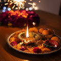 Wood estate Crafted From Metal Designer Diya