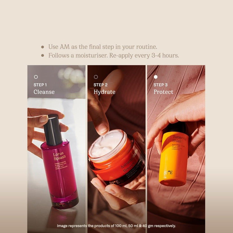 82°E By Deepika Padukone Turmeric Shield SPF 40 PA+++ Sunscreen Serum With Turmeric and Ceramides