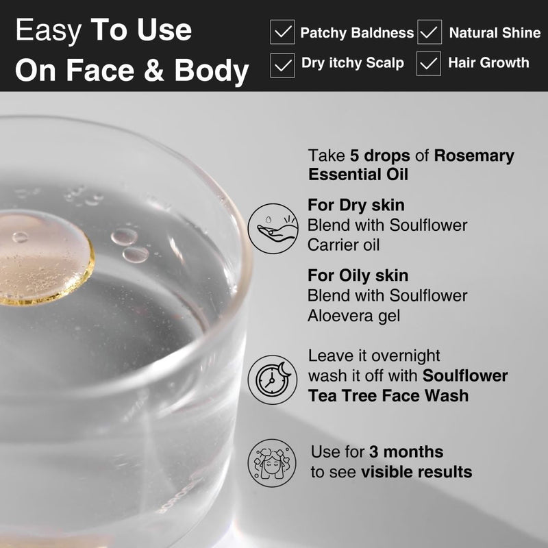 Soulflower Rosemary Oil for Healthy Hair and Shiny Skin