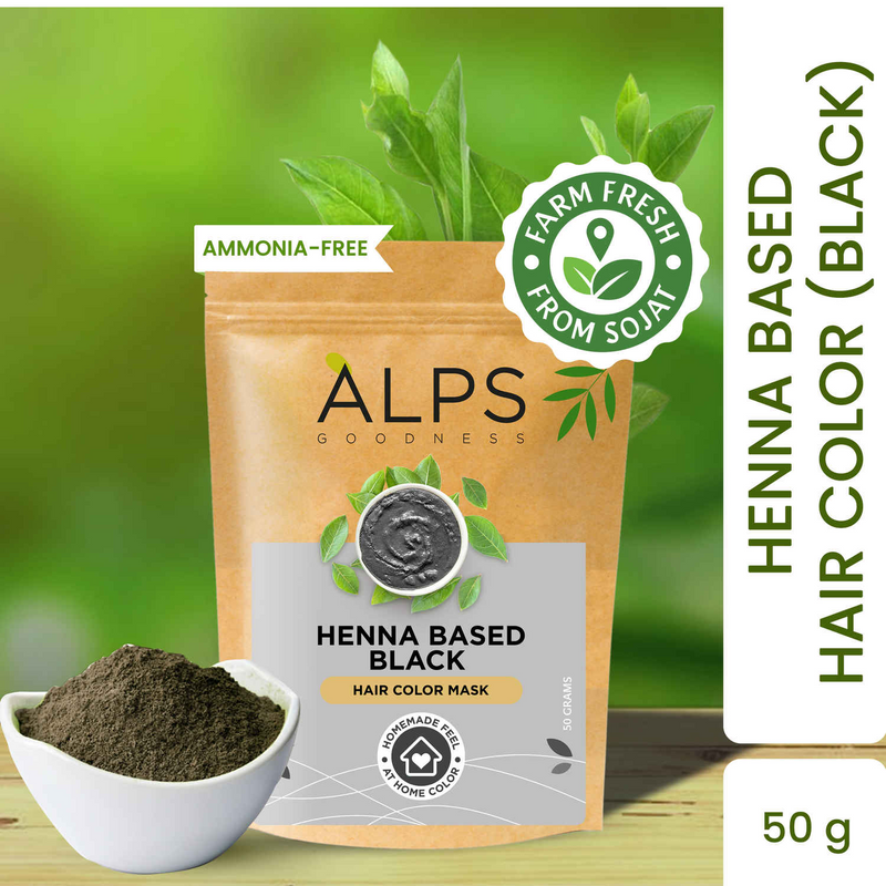 Alps Goodness Henna Based Hair Color Powder - Black