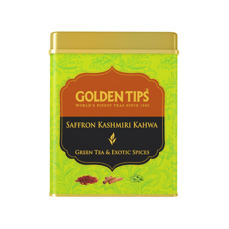 Golden Tips Kashmiri Kahwa Green Tea - Tin Can