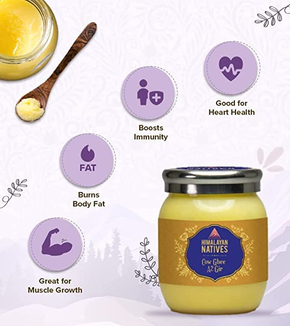 Himalayan Natives A2 Gir Cow Ghee | Homemade A2 Cow Desi Ghee | Traditional Charned Ghee