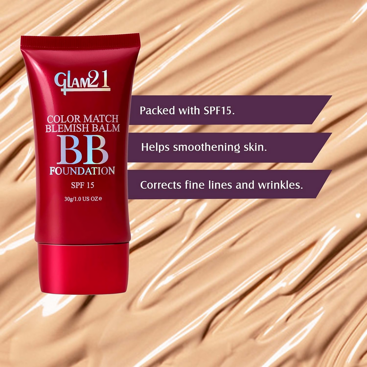 Glam21 Color Match BB Foundation SPF15 - 02 Honey Drop