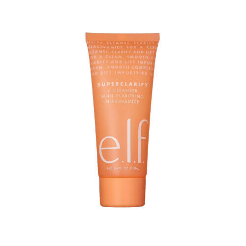 e.l.f. Cosmetics Super Clarify A Cleanser in an orange tube with white and black text.