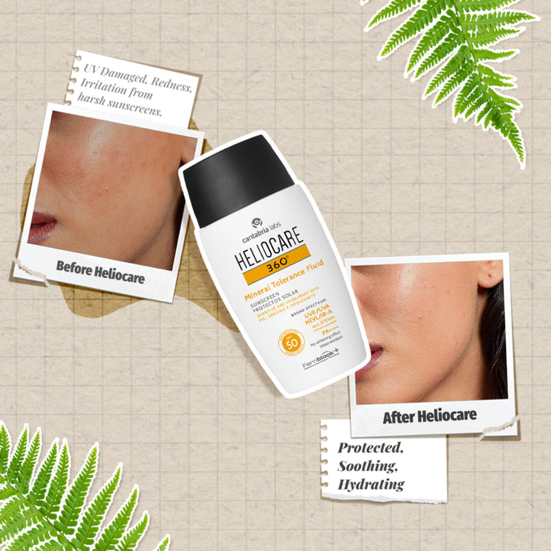 Heliocare Mineral Tolerance Fluid Sunscreen SPF 50 Pa++++ 100% Mineral, Vit C & E Sensitive Skin