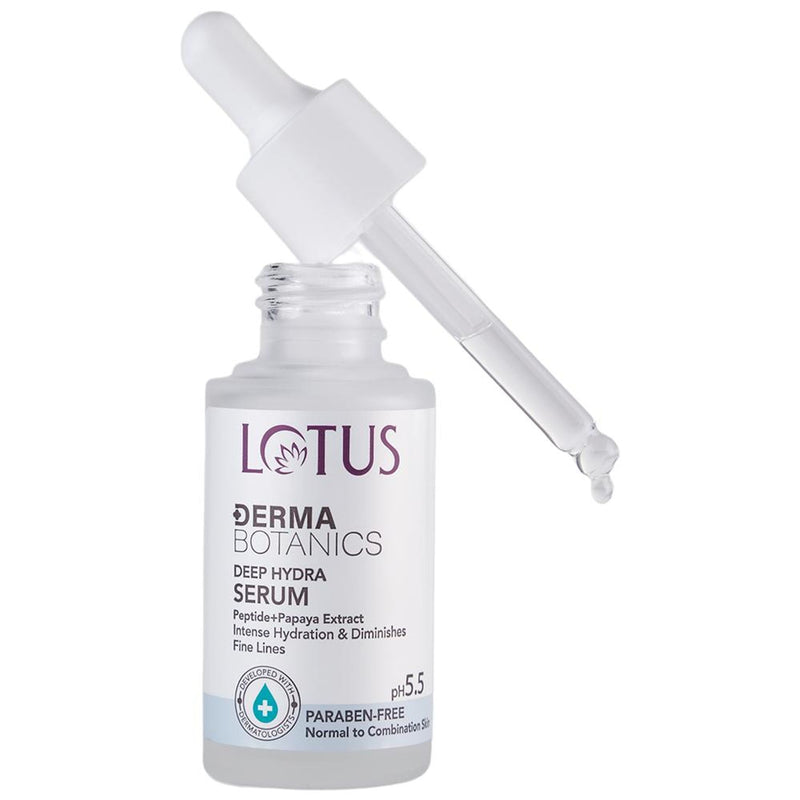 Lotus DermaBotanics Peptide + Papaya Extract Deep Hydra Serum,pH5.5,Normal To Combination Skin