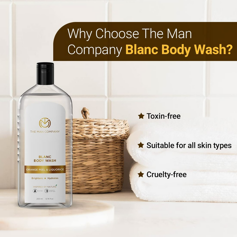 The Man Company Blanc Perfumed Body Wash For Men With Orange Peel & Liquorice