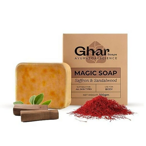 Ghar Soaps Sandalwood & Saffron Magic Soaps For Bath