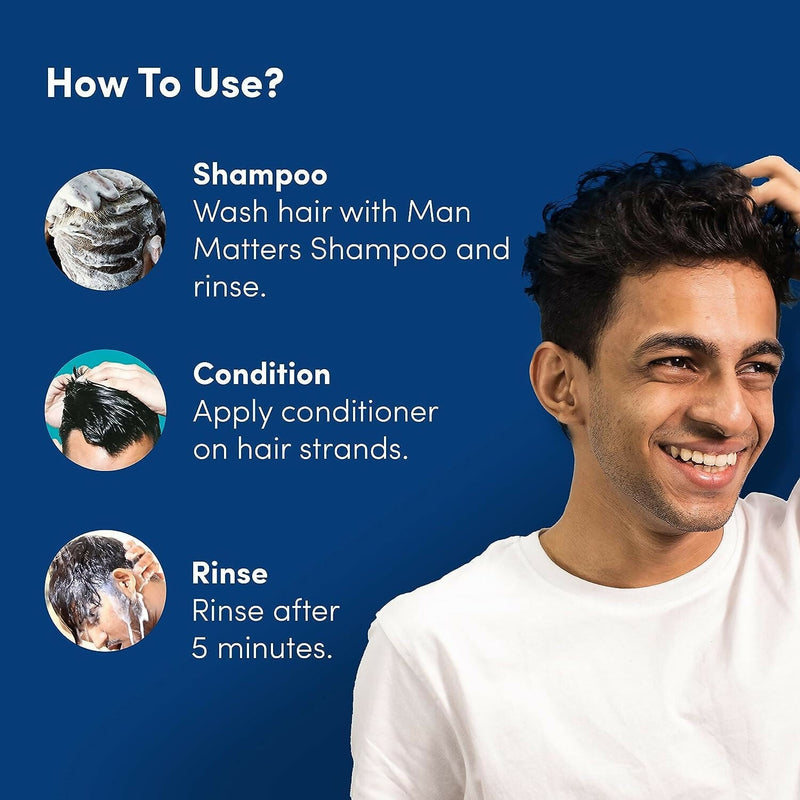 Man Matters Daily Use Anti-Dandruff Kit - Dandruff Removal Lotion, Daily Use Anti-Dandruff Shampoo & Conditioner