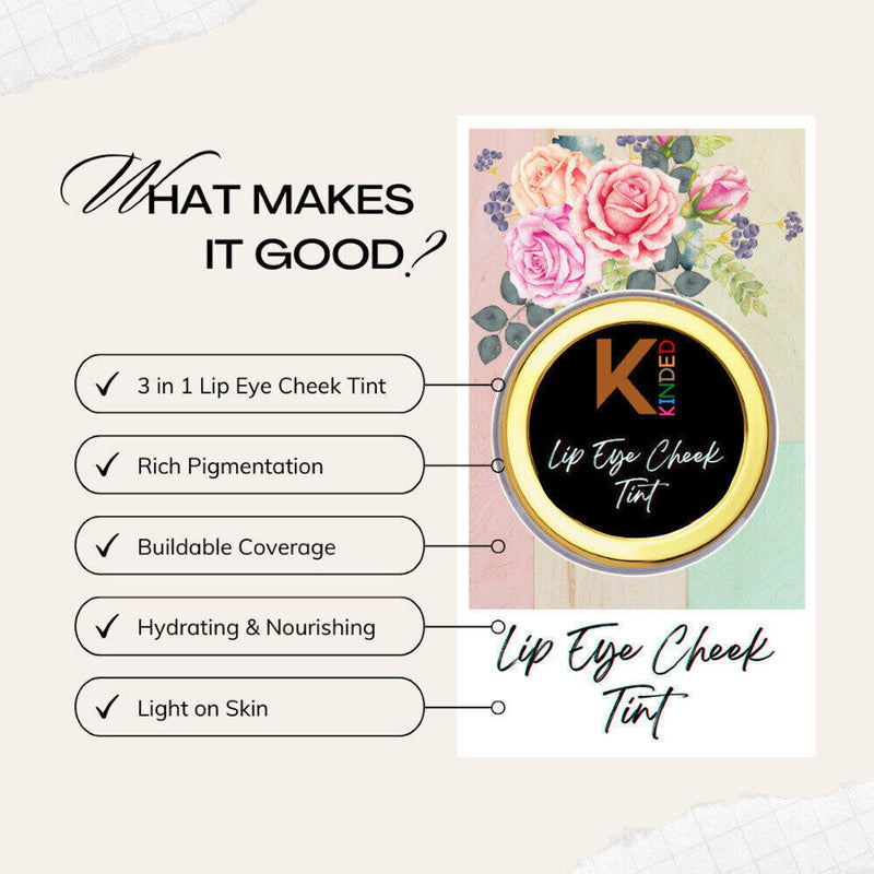 KINDED Lip, Eye and Cheek Tint - Peachy Nude