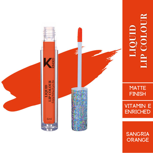 KINDED Liquid Lip Colour Lipstick Lip Gloss - 08 Sangria Orange