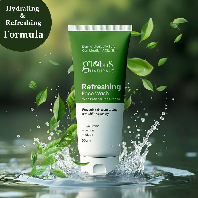 Globus Naturals Refreshing Face Wash with Peach & Red Grapes