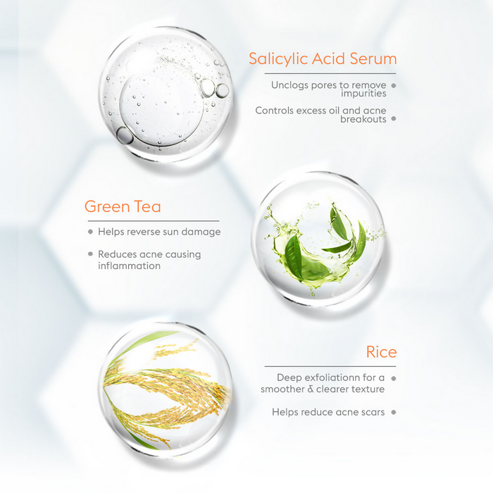 VLCC Oil Defense Scrub With Salicylic Acid Serum Green Tea & Rice