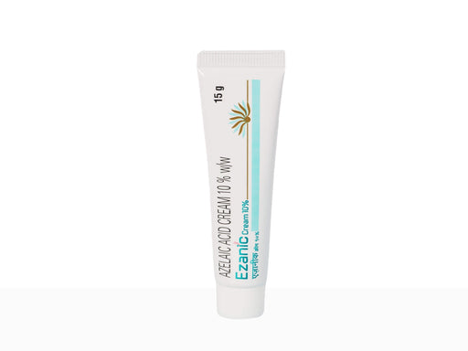Tube of Ezanic cream on a white background
