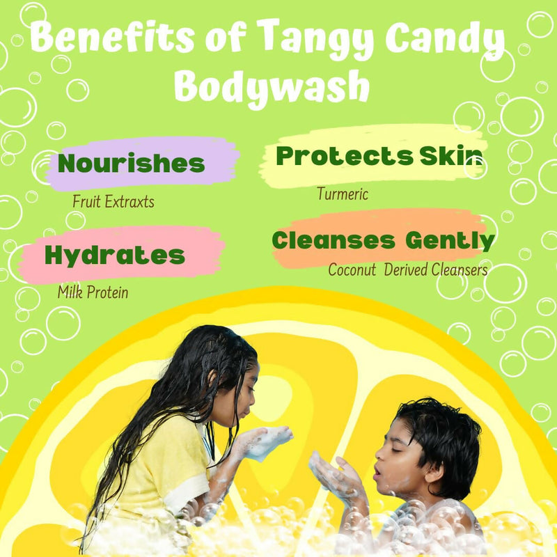 Puddles Organic Tangy Candy Body Wash For Kids, Turmeric, Milk Protein, Citrus Essential Oils