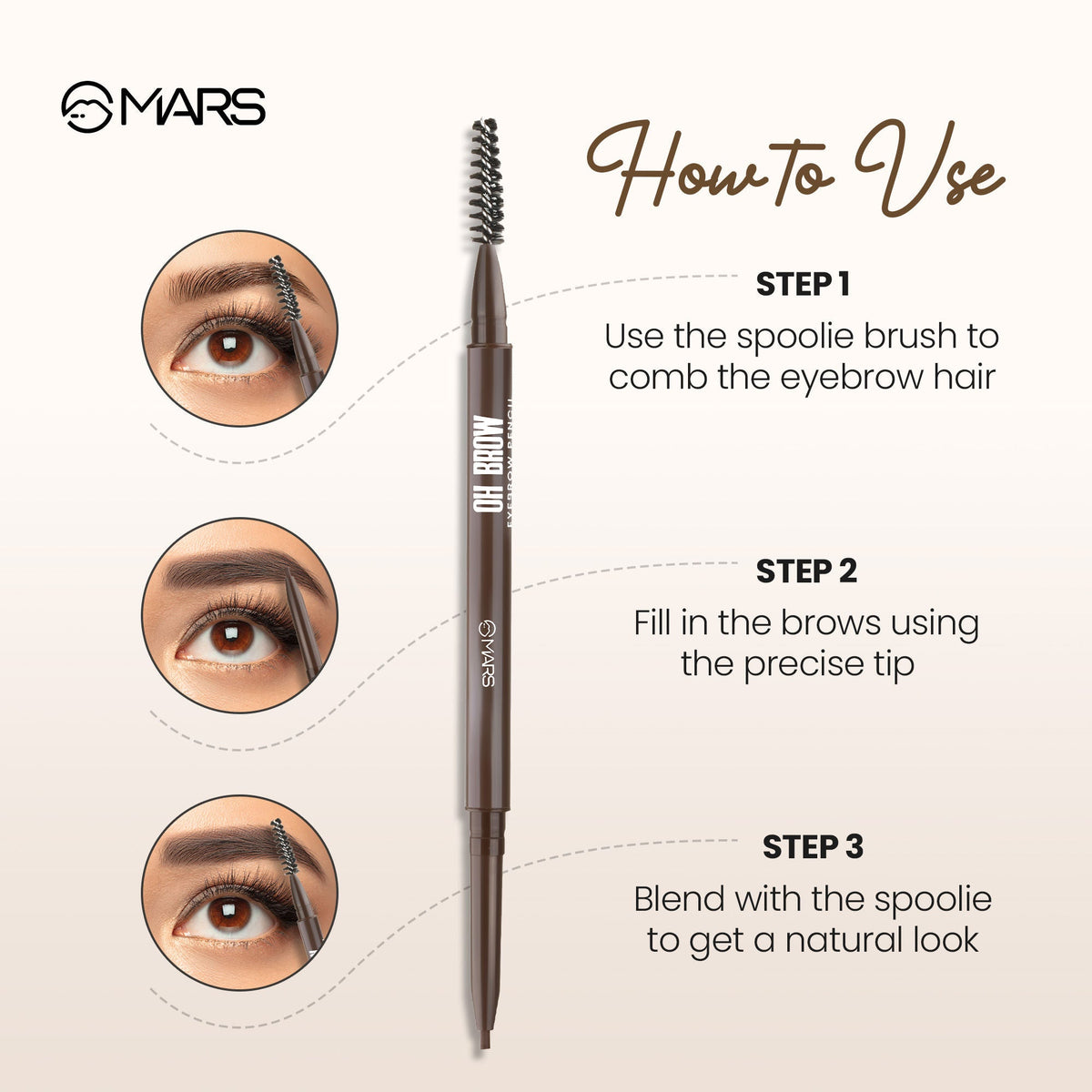 MARS Cosmetics Oh Brow Eyebrow Pencil - Black