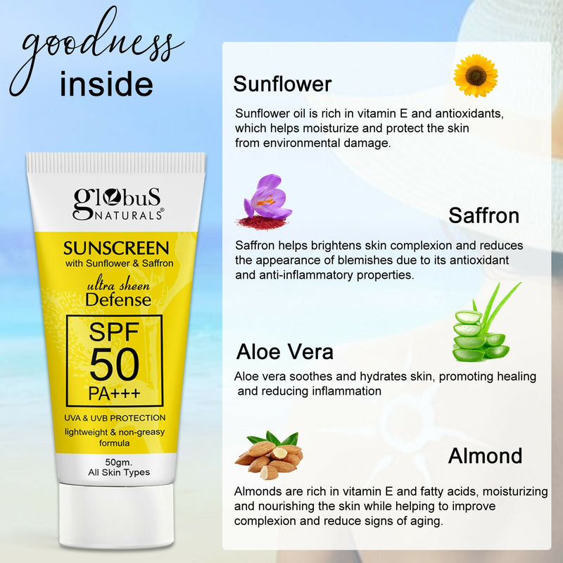 Globus Naturals Sunscreen with Ultra Sheen Defense