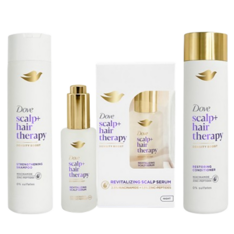 Dove Scalp + Hair Therapy Revitalizing Serum + Sulphate Free Shampoo & Conditioner Combo