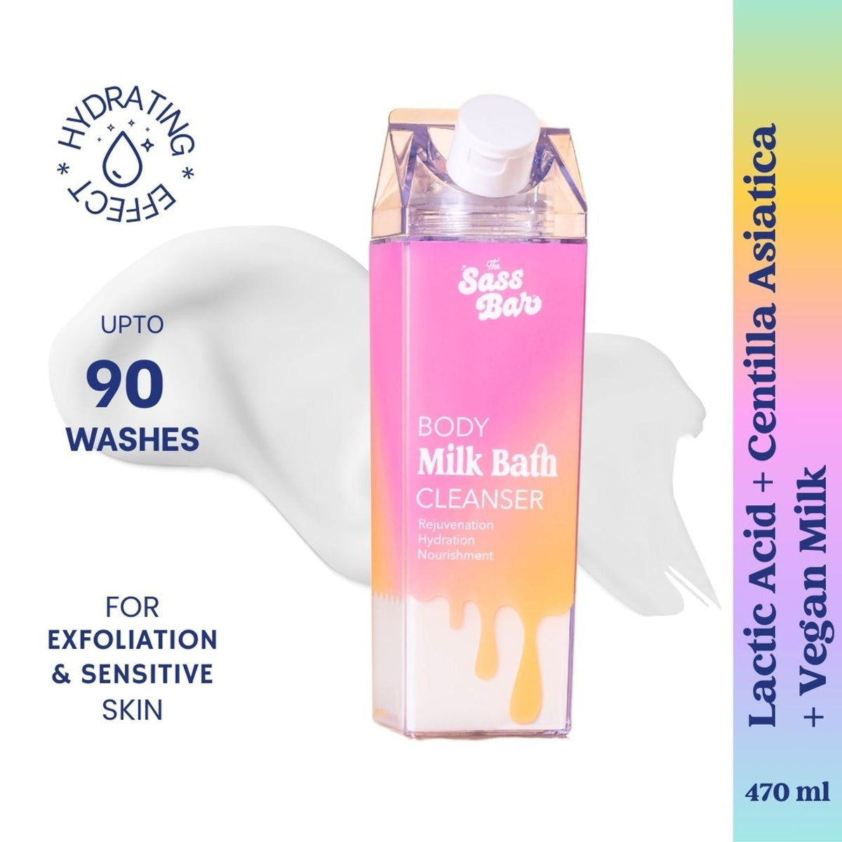 The Sass Bar Dawn Exfoliating Bodywash with Lactic Acid + Centella for Sensitive Skin