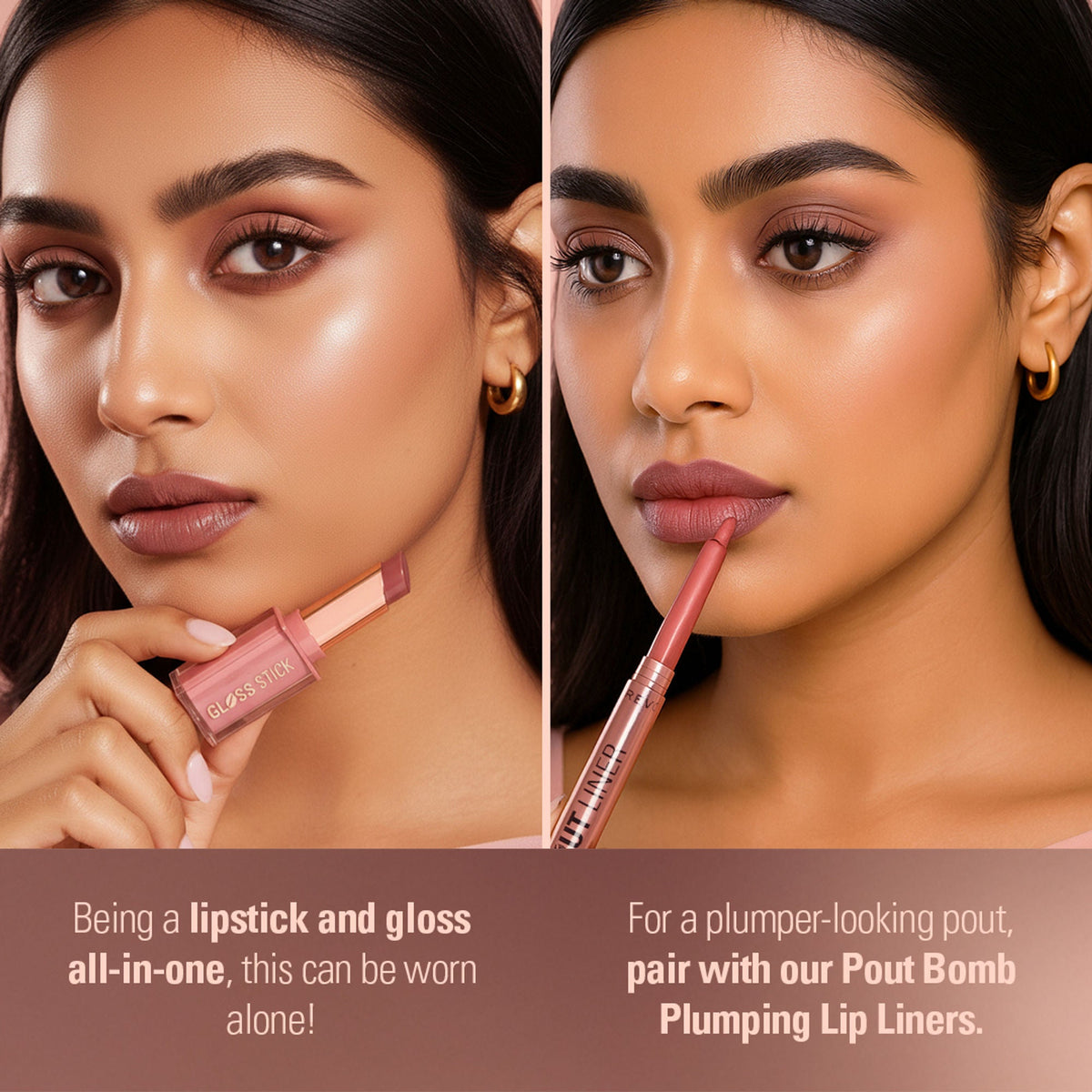Makeup Revolution Pout Lip Gloss Stick - Peach Sorbet Nude