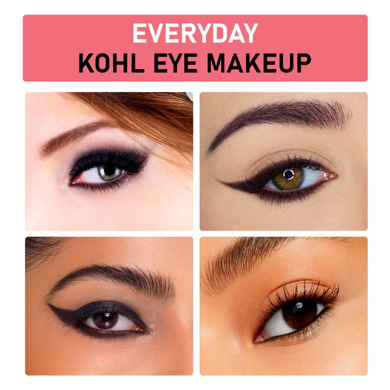 Matt Look Single Stroke Super Glide 24 Hours Water Proof Smudge Proof Eyeliner Kohl Kajal - Jet Black