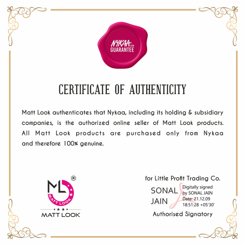 Matt Look Single Stroke Super Glide 24 Hours Water Proof Smudge Proof Eyeliner Kohl Kajal - Jet Black