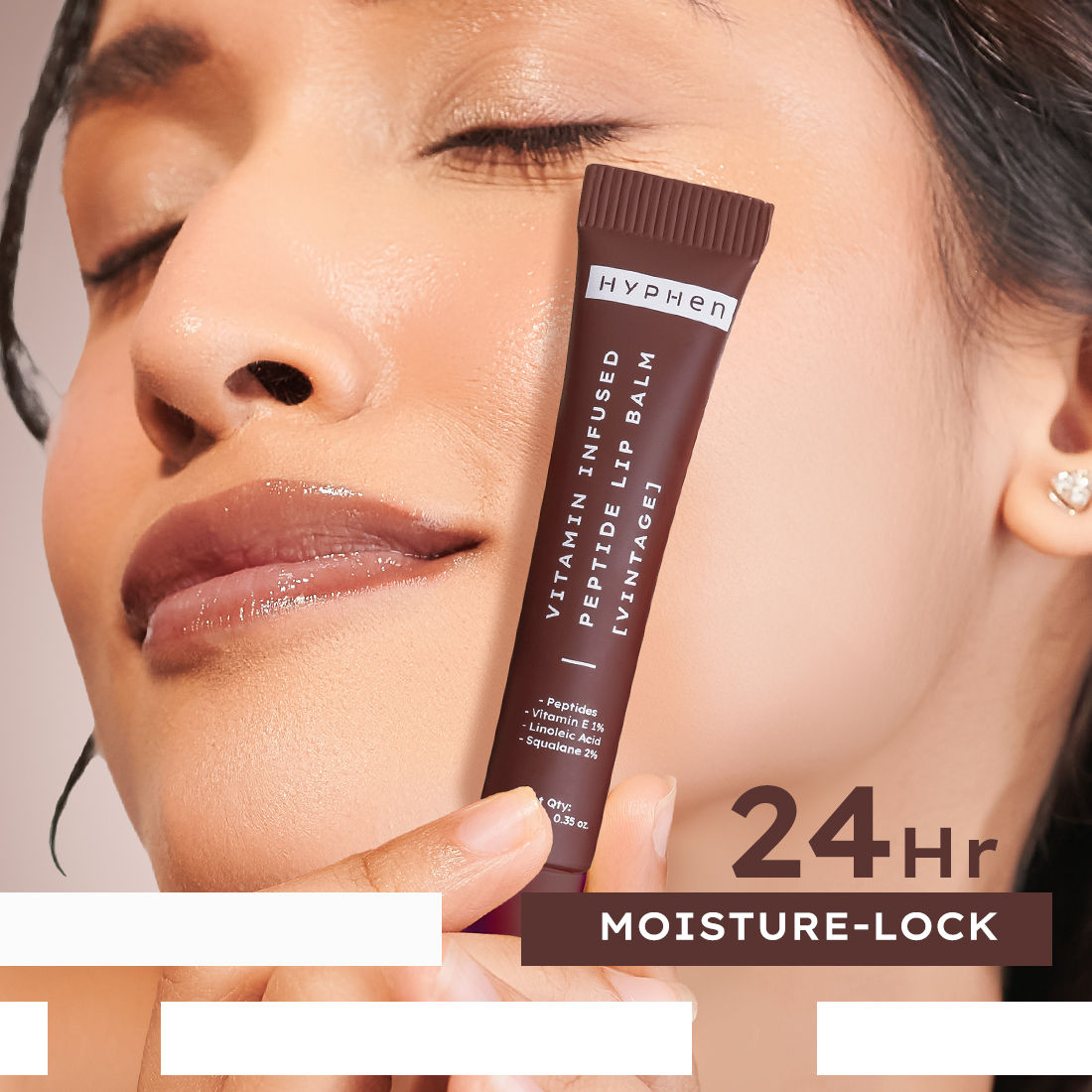Hyphen By Kriti Sanon Vintage Vitamin Infused Peptide Lip Balm, Hydrate & Moisturize, Smoothen Lips & Repair Moisture Barrier
