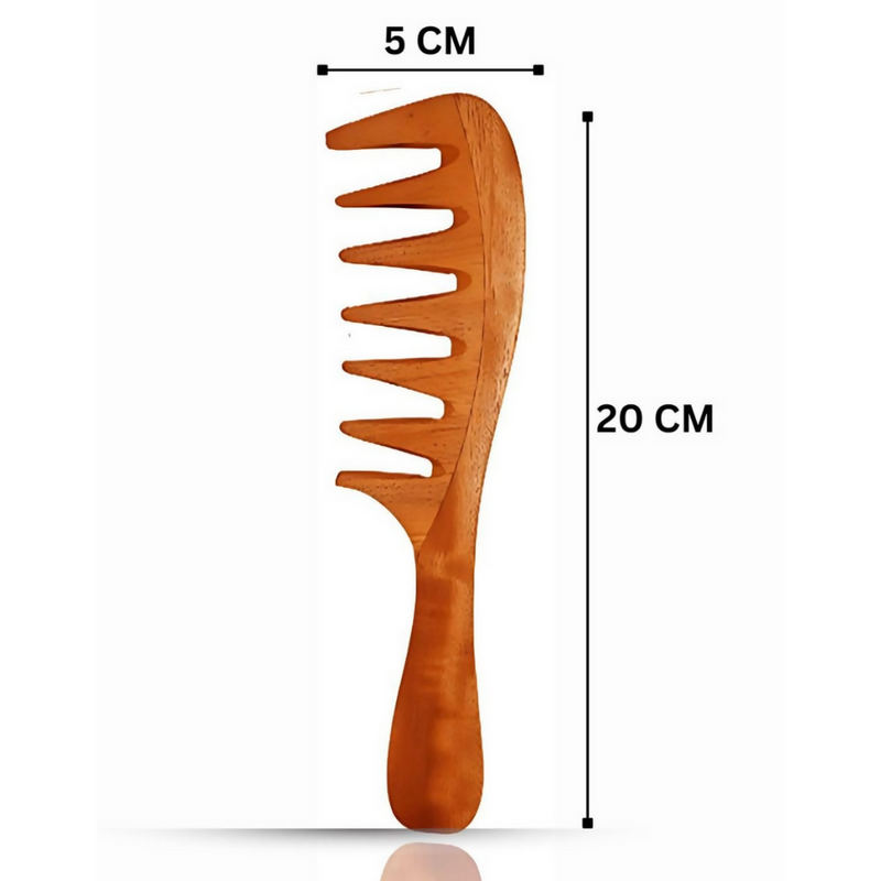 Rufiys Wooden Curly Hair Wide Neem Wood Comb