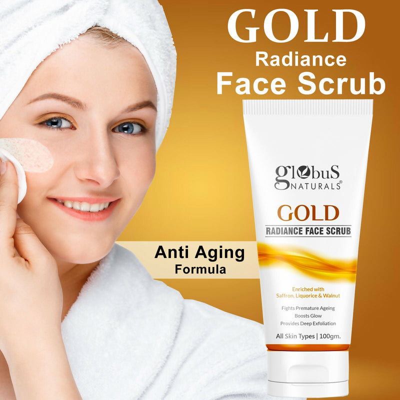 Globus Naturals Gold Radiance Anti Ageing & Brightening Face Scrub