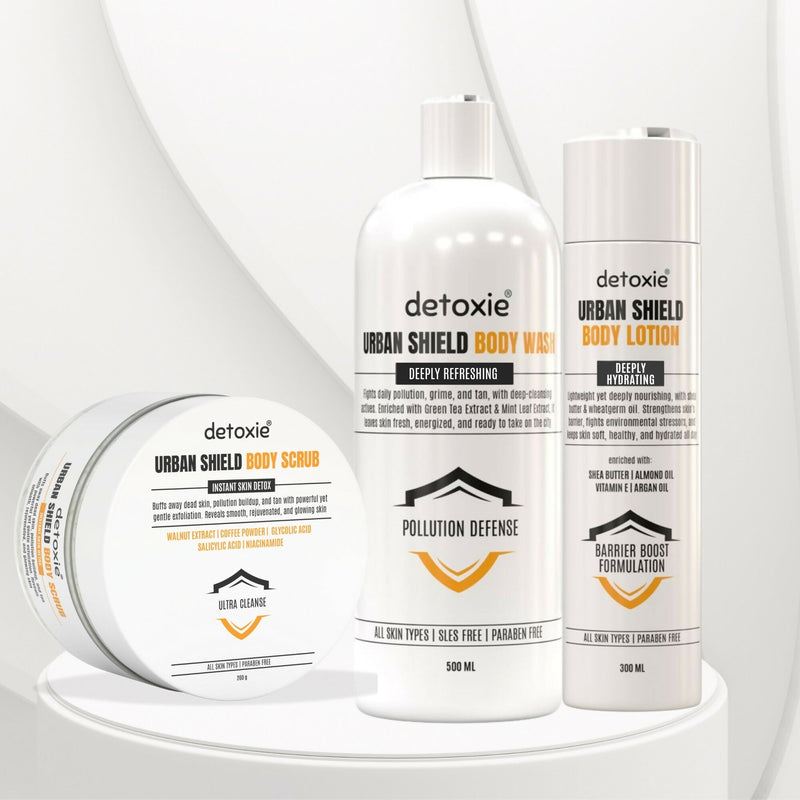 Detoxie Body Wash Lotion & Scrub Combo - Urban Shiled