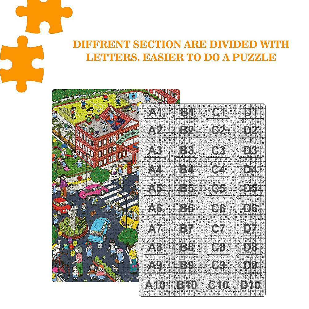 Webby Wooden After School Illustration Jigsaw Puzzle-1000 Pcs