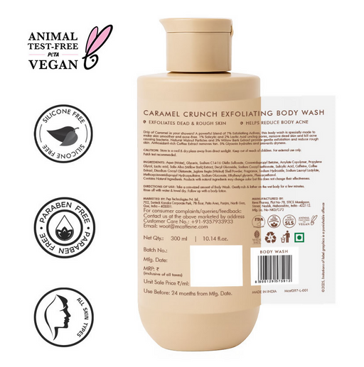 mCaffeine Caramel Crunch Exfoliating Body Wash