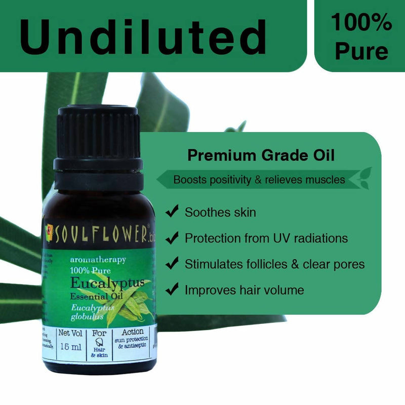 Soulflower Aromatherapy Pure Eucalyptus Essential Oil - Limited Time Offer
