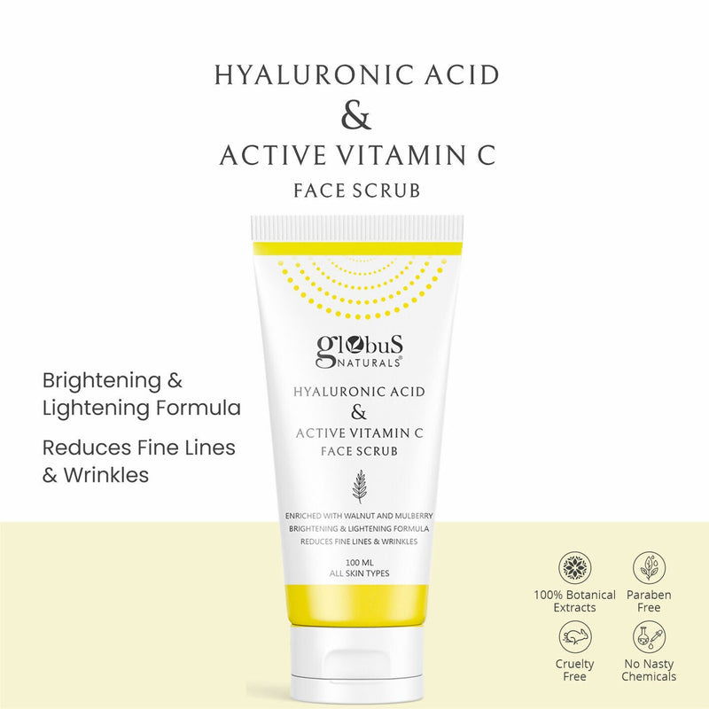 Globus Naturals Hyaluronic Acid & Vitamin C Anti Ageing Face Scrub