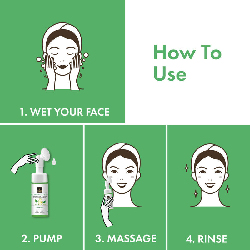 Good Vibes Avocado Gentle Cleansing Foaming Face Wash With Deep Cleansing Brush