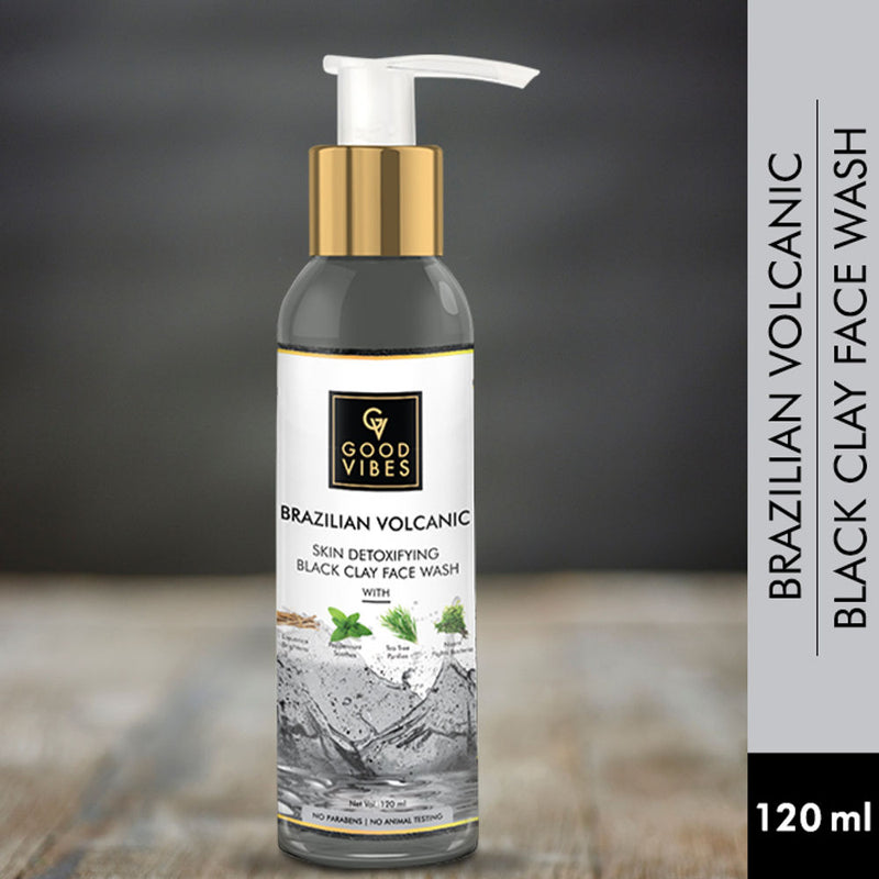 Good Vibes Brazilian Volcanic Skin Detoxifying Black Clay Face Wash
