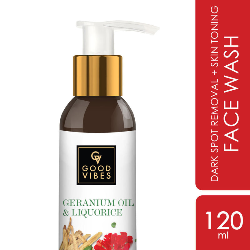 Good Vibes Dark Spot Removal + Skin Toning Face Wash - Geranium + Liquorice