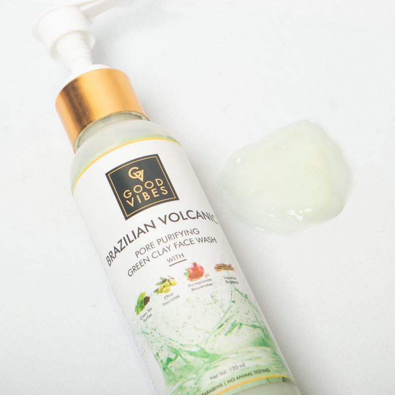 Good Vibes Brazilian Volcanic Pore Purifying Green Clay Face Wash