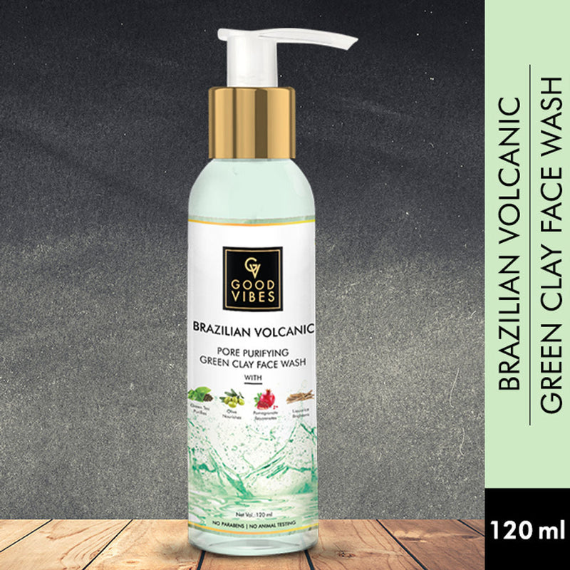 Good Vibes Brazilian Volcanic Pore Purifying Green Clay Face Wash